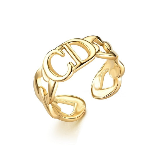 CD Ring Adjustable Silver & Gold