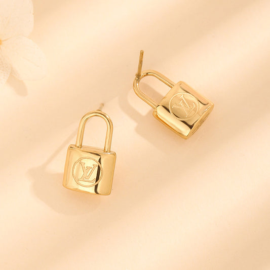 LV Lock Earrings in Gold & Silver